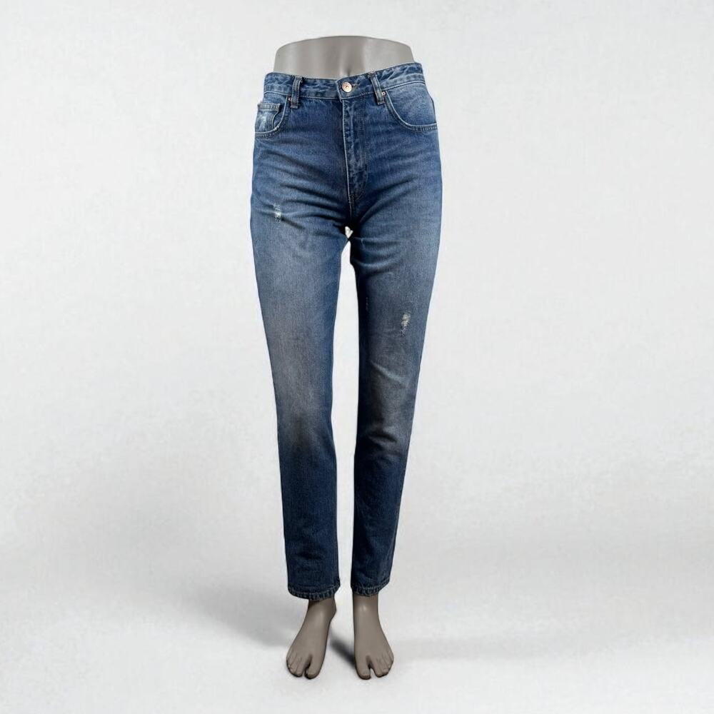 Girly Grunge Minimalist Effortless Z1975 Zara Denim High Rise Medium Wash Size 4